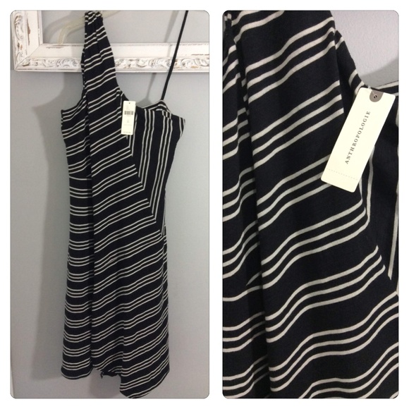 Anthropologie Maeve Black Striped Dress XS NWT - Picture 3 of 9